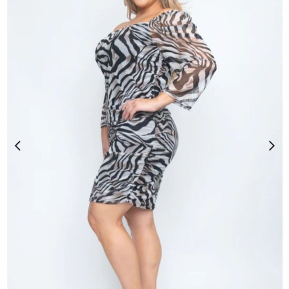 ZENOBIA PLUS SIZE LADIES MIDI DRESS - Picture 3 of 4